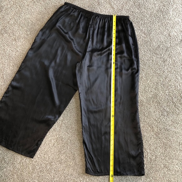 SOLD Citron Santa Monica Silk Elegant Wide Leg Pants XL Black - Picture 9 of 9
